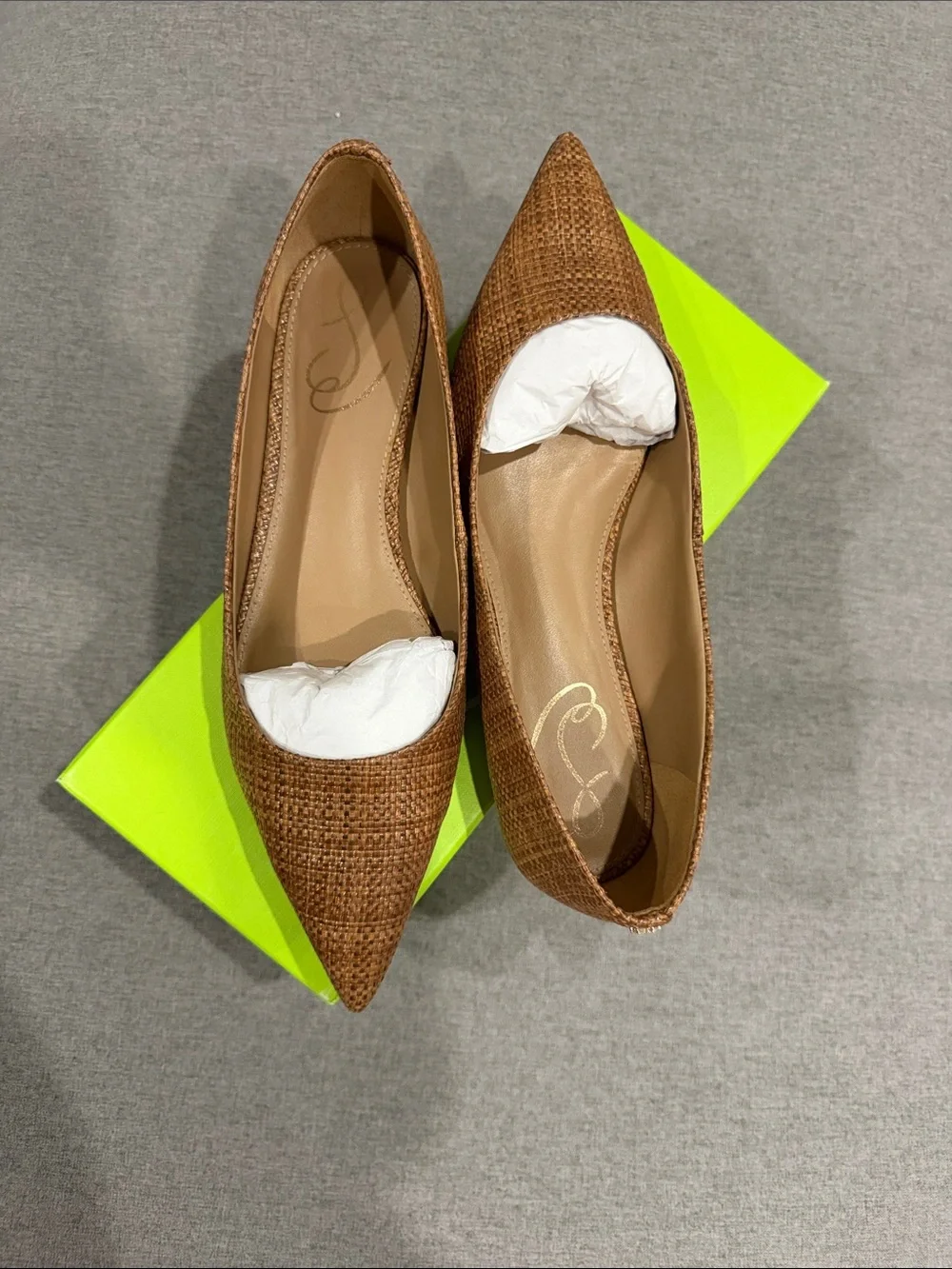 Sam Edelman Brown Woven Pointed Toe Flats